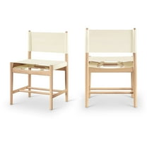 Meridian Furniture Rawlins Cream Vegan Leather Upholstered Dining Chair, Set of 2