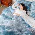 thumbnail image 3 of spefrowx Seashell Coral Twin Bedding for Kids, Swirl Textured Marble Starfish Bedding Comforter Set, Stars Reversible, 7pcs, 3 of 6