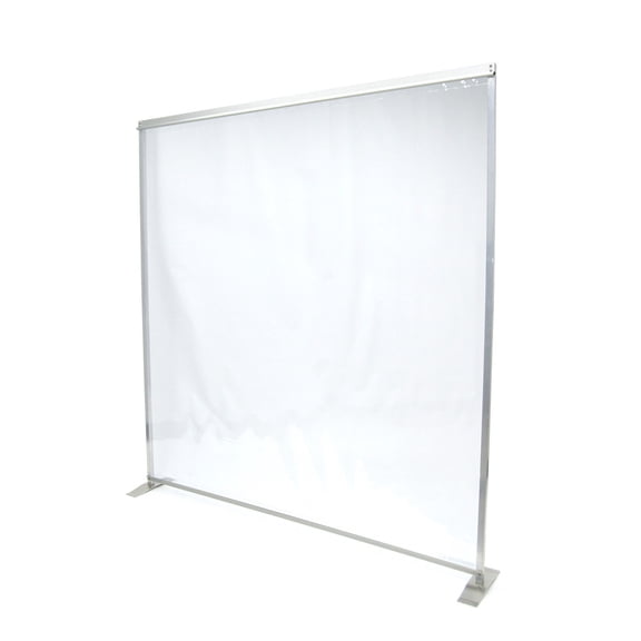 6' W x 6' H Floor Supported Portable Personal Safety Partition, Clear