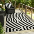 thumbnail image 2 of Linon Outdoor Washable Area Rug Collection, Ivory and Black, 5' x 7', 2 of 8