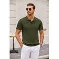 thumbnail image 3 of COOFANDY Mens Knit Polo Shirts Casual Short Sleeve Classic Polo Top Shirts Button Down Business Shirts, 3 of 10