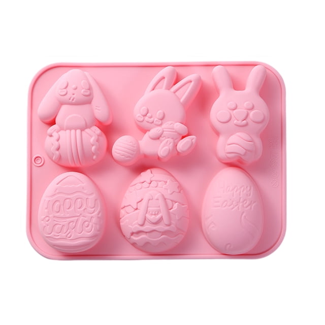 Molde de chocolate de Pascua antiadherente con forma de conejito de Pascua, molde de silicona para pasteles, repostería, chocolates, dulces, cupcakes y caramelos.
