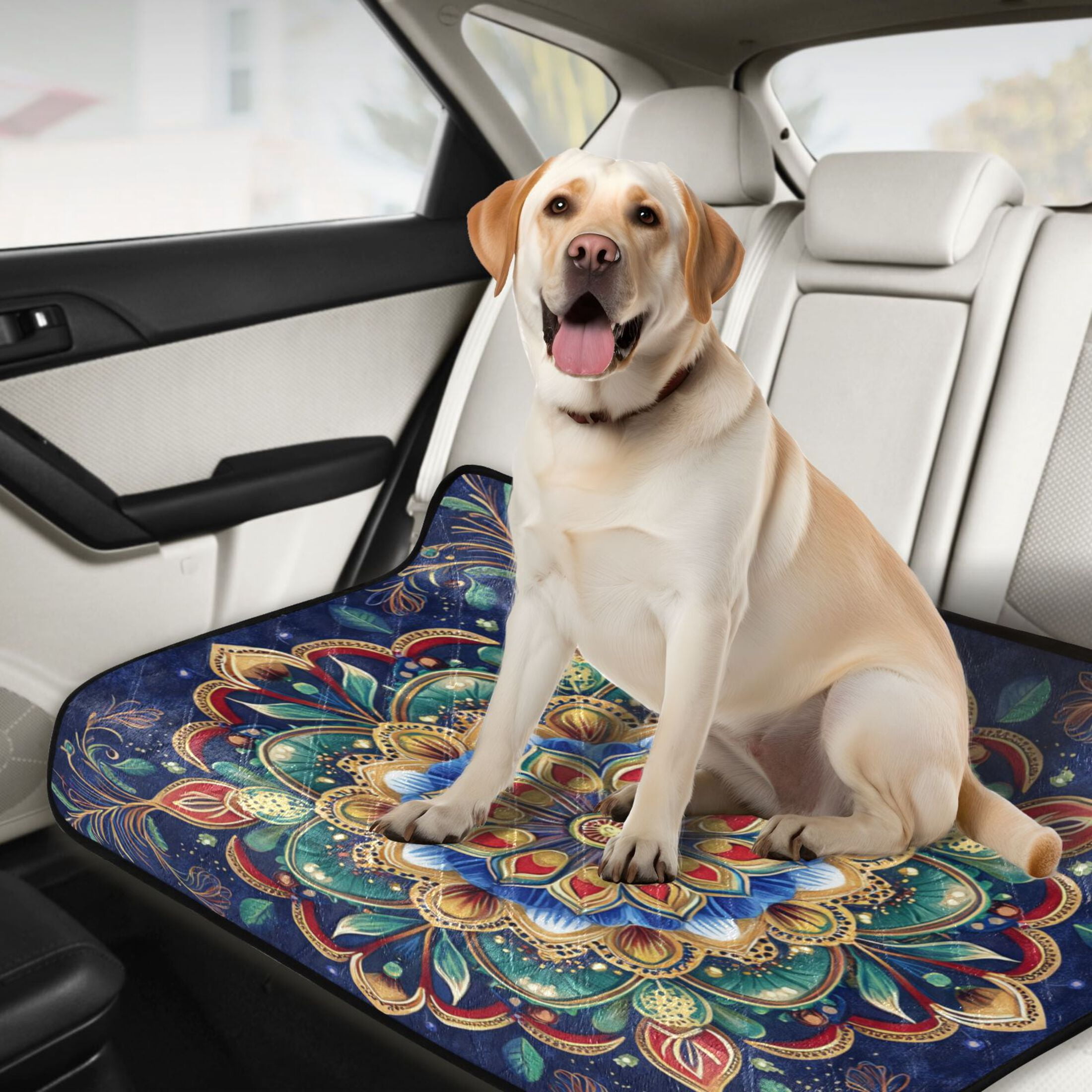 Washable Pet Pee Pads with Super Absorbent Reusable Training Pads for Dogs & Cats Vibrant Mandala Pattern