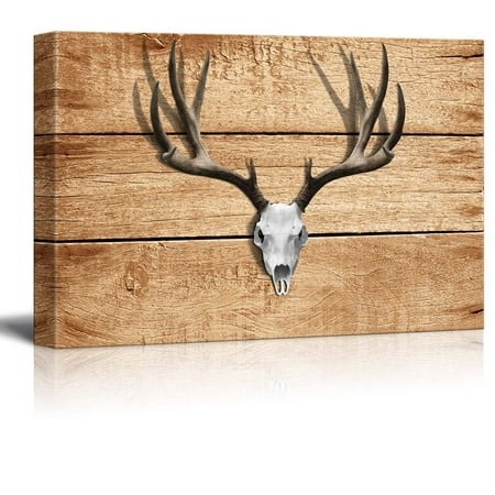 Rustic Deer Antler wall26 - Rustic Canvas Wall Art - Deer Antler - Giclee Print Modern Wall Decor | Stretched Gallery Wrap Ready to Hang Home Decoration - 16x24 inches ()