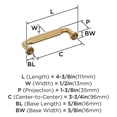 thumbnail image 5 of Amerock Cowrie 3-3/4 inch (96mm) Center-to-Center Champagne Bronze Cabinet Pull, 5 of 6