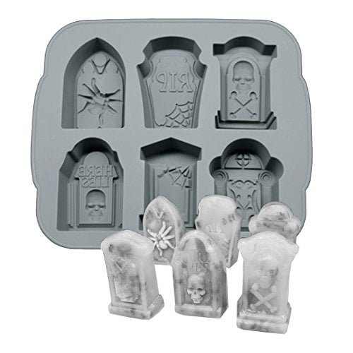 Halloween Tombstone mold  21" rip triple skeletons mould 