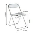 thumbnail image 2 of Folding Chair Set of 2, Transparent Portable Event Chair with Steel Frame, Open Back, Outdoor/Indoor Clear Pc Plastic Chairs for Dining Room, Party, Living Room, Gray, 2 of 7
