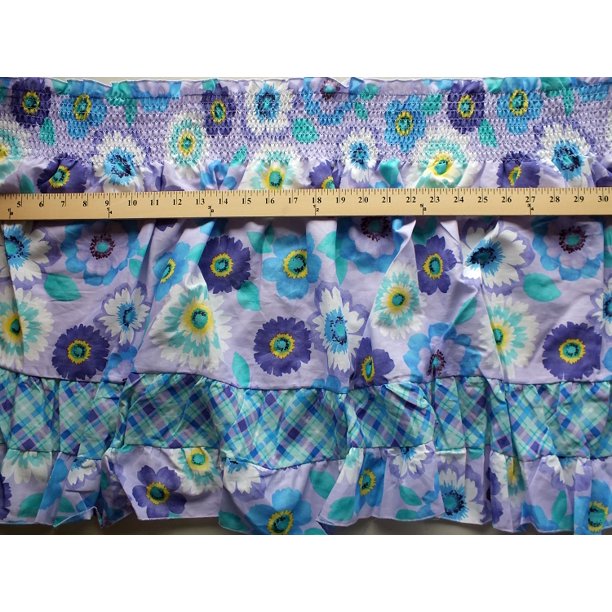 Pre Smocked Shirred Sundress Fabric Purple Floral With Plaid Walmart Com