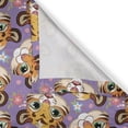 thumbnail image 6 of Ambesonne Cat Valance & Curtain, Happy Tiger Faces Cartoon Art, 55"x30", Earth Yellow and Pale Purple, 6 of 7