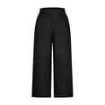 thumbnail image 4 of Capri Jeans for Stretch Casual Elastic Waist Wide Straight Leg Plus Size Pull On Denim Capris Loose Summer Pants Workout Pants with Pockets for Women, 4 of 5