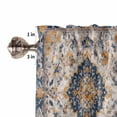 thumbnail image 5 of Half Window Curtains 24 Inches Long, Boho Chic Ethnic Window Treatment Curtain Drapes, Orange Blue Vintage Tribes Short Curtains Tiers for Kitchen Over Sink, 27.5"x24", 2 Panels, 5 of 7