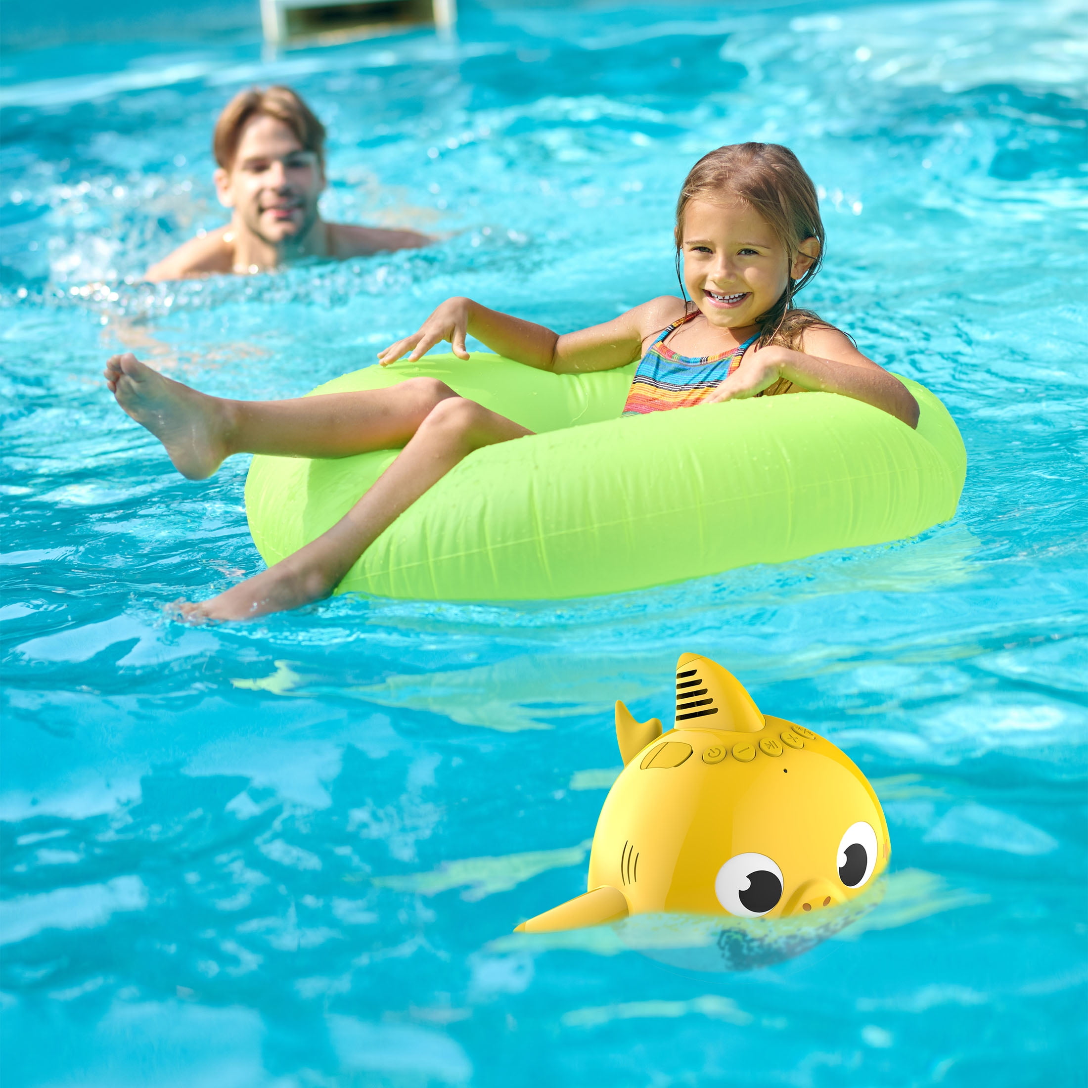 Pinkfong by Baby Shark The Child Floating Waterproof LED Lighting Wireless Bluetooth Portable Speaker, Yellow