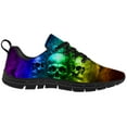 thumbnail image 4 of Customuart Skull Shoes for Men Running Shoes Rainbow Sneakers Size 12, 4 of 5