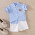 thumbnail image 4 of Akiihool 2 Piece Shorts Sets for Baby Boys Baby Boy Summer Shorts Set Short Sleeve T-Shirt Top and Casual Shorts (Light Blue,18-24 Months), 4 of 8