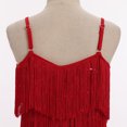 thumbnail image 4 of IDOPIP Kids Girls 1920s Flapper Dress Tassels Sequins Fringe Latin Dance Dress 1920s Gatsby Halloween Party Ballroom Dance Costumes 10-11 Years Red, 4 of 7