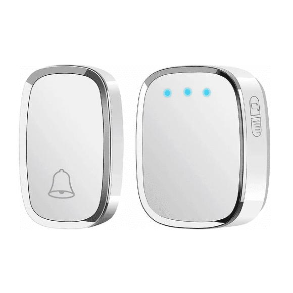 Timbre Inalambrico Impermeable Con Luz Led 1 Transmiso 1 Receptor Blanco Malubero Timbre Inalambrico