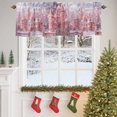 thumbnail image 4 of Christmas Valances for Windows, 54 x 18in, Winter Pink Snow Scene Town Snowflakes Rod Pocket Kitchen Valance Curtain Light Filtering Window Treatments for Living Room Bedroom, 1 Panel, 4 of 7