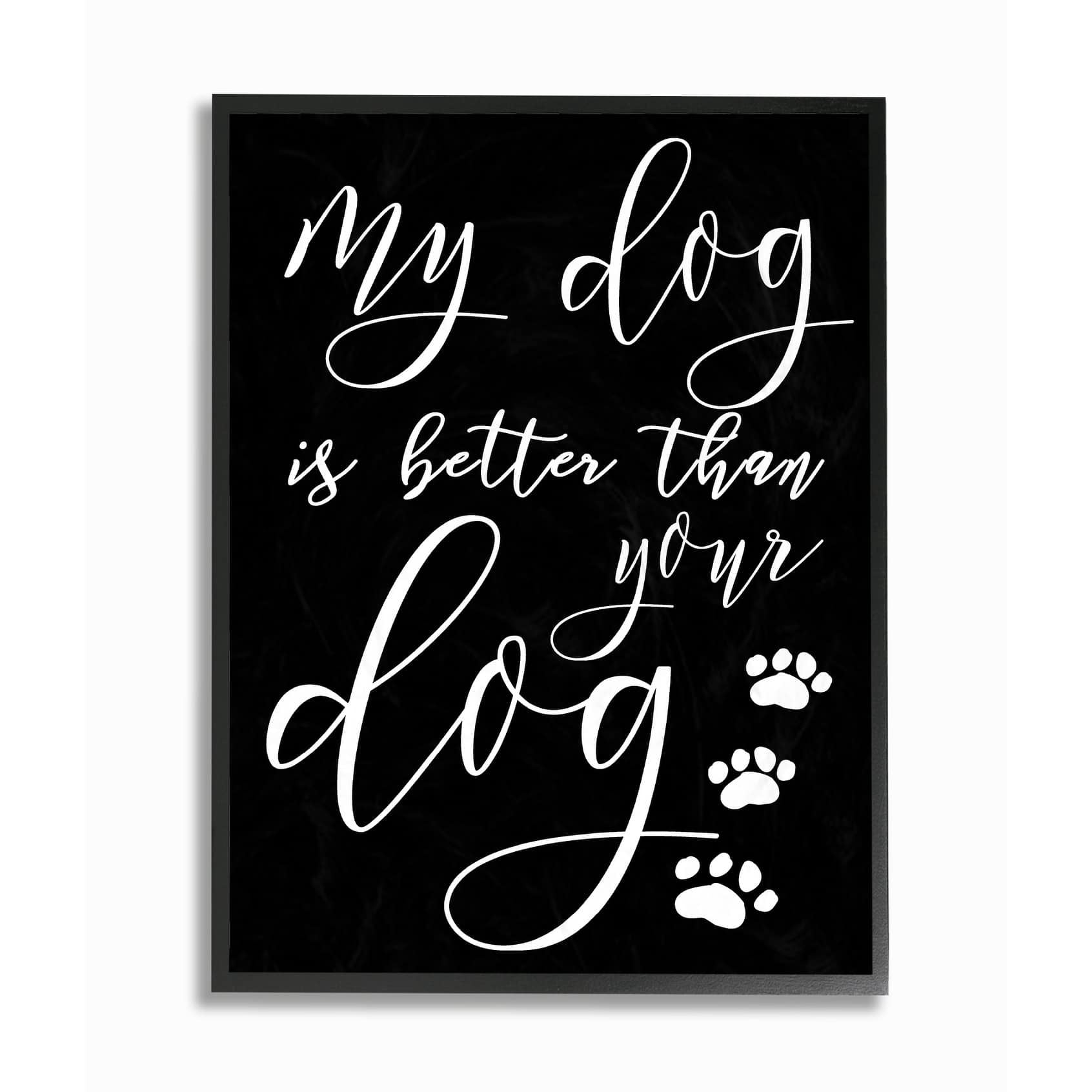 Stupell My Dog Is Better Than Your Dog Framed Giclee Texture Art 11 x 14