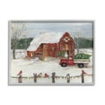 thumbnail image 4 of Stupell Industries Holiday Barn Winter Scene Holiday Painting Gray Framed Art Print Wall Art, 4 of 5