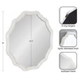 thumbnail image 2 of Kate and Laurel Ripling Traditional Round Scallop Framed Mirror, 26 Inch Diameter, White, Coastal Scalloped Rounded Bathroom Vanity Mirror or Fireplace Mantle Wall Decor, 2 of 8