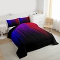 thumbnail image 3 of jejeloiu Geometric Stripes Pattern Twin Comforter Sets,Purple Red Black Bedding Set For Men Women Reversible 2pcs, 3 of 8