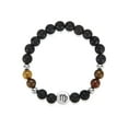 thumbnail image 3 of West Coast Jewelry Men's Virgo Sign Agate and Lava Stone Bead Stretch Bracelet, 3 of 5