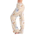 thumbnail image 2 of Adult Easter Pajamas Drawstring Wide Leg Lounge Sleepwear Funny Rabbit Print Comfy Stretch Waist Pants (Vermilion,M), 2 of 7