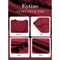 thumbnail image 3 of Eytino Cowl Neck Tops for Women Spring Summer Womens Tops Dressy Casual Business Short Sleeve Shirts Blouses, 3 of 8