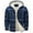 Navy, variant on ZCFZJW Men's Plaid Flannel Jacket Long Sleeve Casual Hooded Warm Jackets Cotton Sherpa Lined Jacket Winter Button Down Outwear Coat with Pockets Gray XXL