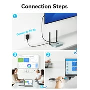 Lemorele Wireless HDMI Transmitter and Receiver, 5G HDMI VGA Wireless Transmission, Support Dual Screen Display, 164FT/50M 1080P HDMI Wireless Transmission 8 TX to 1RX