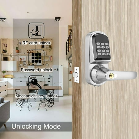 qiilu s202mf digital password mechanical key card smart door lock anti theft gate lock for apartment password key door lock password door lock