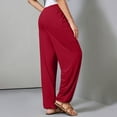 thumbnail image 5 of GZWYHT Harem Pants,Petite Pants,Women's Harem Pants High Waist Baggy Drawstring Sweatpants Joggers With Pockets Boho Yoga Trousers Pants,High Waisted Pants,Pants for Women,Sweatpants Women,Red,XL, 5 of 6