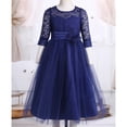 thumbnail image 3 of MSemis Kids Junior Girls Floral Lace Half Sleeves Flower Wedding Dress, 3 of 5