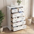 thumbnail image 3 of 48" H Tall Dressers for Bedroom 6-Drawer, Akaber Mid-Century Walnut Wood Chest of Drawers, Vintage Farmhouse Storage Organizer, 3 of 7