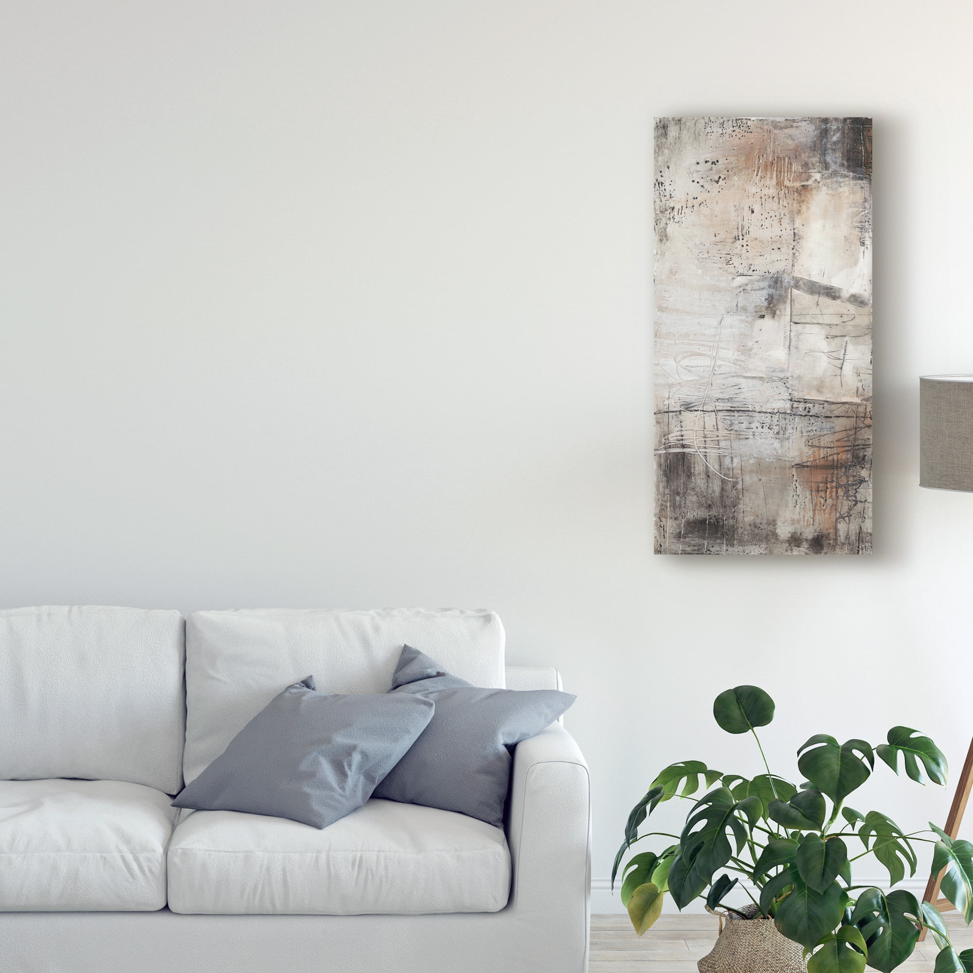 Jennifer Goldberger 'Black, White And Bronze I' Canvas Art