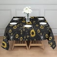 thumbnail image 3 of Black Yellow Star Sunflower Pattern Square Tablecloth,Waterproof Square Table Cover,Wipeable Spillproof Washable Table Cover for Home Kitchen Party Decor 52"x52"(132x132cm), 3 of 6