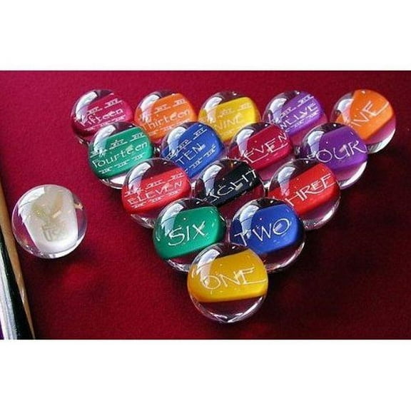 EPCO Clear Hobbit Style Billiard Balls Set (16 Count)