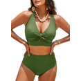 thumbnail image 1 of Conjunto de bikini Herseas para mujer, cuello en V, cintura alta, 1 of 6