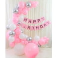 thumbnail image 5 of Qutechat Happy Birthday Decorations for Girls and Women - 88 Pink, Silver and White Balloon Arch, Happy Birthday Banner, 5 of 6