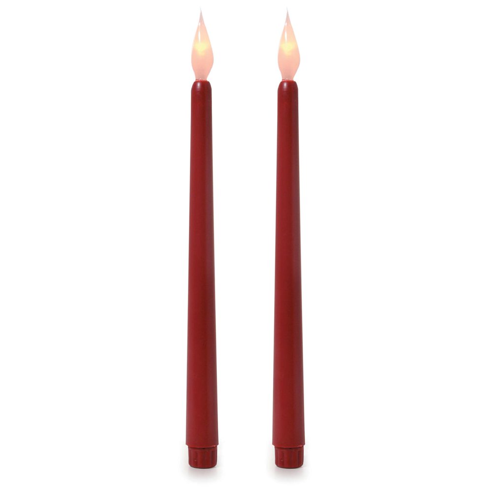 Darice Burgundy Battery Operated LED Taper Candles, 11 Inches, 2 Pieces
