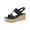 Black Smooth, variant on Womens Harper Faux Leather Open Toe Wedge Sandals