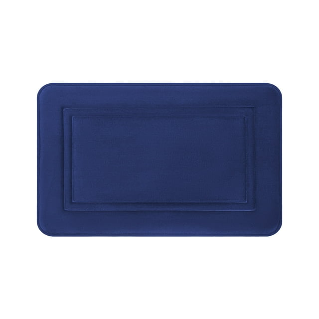 Usloyux Bath Mats Savings Clearance- Thick Striped Memory Foam Bath Rugs Soft Absorbent Velvet Bathroom Mats Non-Slip Bottom Machine Washable Bathmat Carpet Rug Room Decoration For Wash Floor, Blue