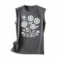 thumbnail image 2 of Tank Top for Women Summer Sleeveless Tops Casual Loose Fit Sunflower Floral Graphic Vest Vintage Tees Cute Tshirts, 2 of 4