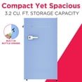 thumbnail image 5 of Frigidaire 3.2 Cu ft Retro Mini Refrigerator with Side Bottle Opener EFR376, Blue, 5 of 14