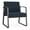 Midnight Sky, variant on Waterfall Reception Sled Base Oversize Guest Chair / Charcoal Steel / Light Gray