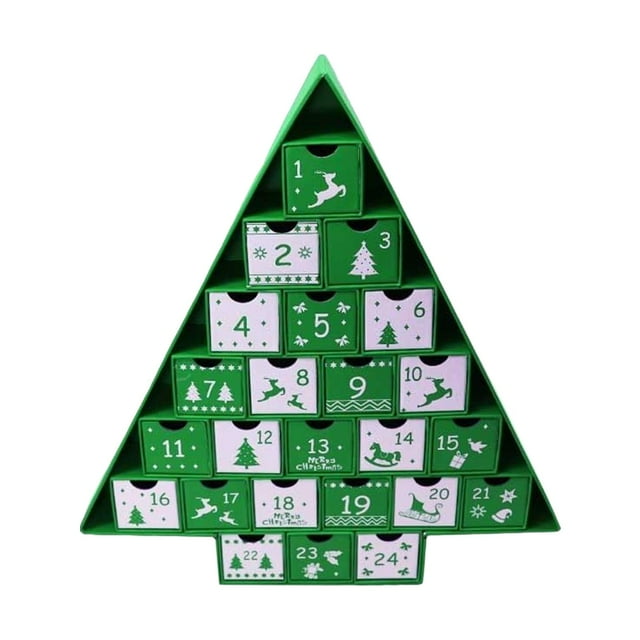 Calendario de Adviento de Navidad Yuyangstore Calendario de adviento 24 Cajones de Almacenamiento