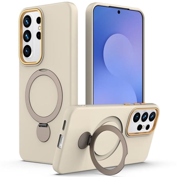 Para Samsung Galaxy S26 Ultra 5G Case (Compatible With MagSafe) con Soporte Invisible de Anillo en O Magnético, Funda de Teléfono a Prueba de Golpes de Grado Militar, Albaricoque, para Galaxy S26 Ult