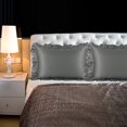 thumbnail image 2 of PiccoCasa 2Pcs Satin Pillowcases Ruffled Pillow Shams, Standard Deep Grey, 2 of 8