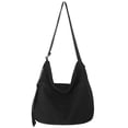 thumbnail image 2 of Bolsa de hombro Lona Simple College Student Bookbag Harajuku Satchels (Negro) Likrtyny Para Estrenar, 2 of 9