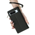 thumbnail image 4 of Compatible with Google Pixel 7 Pro Flip Case with Lanyard, PU Leather Credit Card Slot Shockproof Protective Back Cover Phone Wallet Case with Shoulder Strap for Google Pixel 7 Pro, Black, 4 of 13